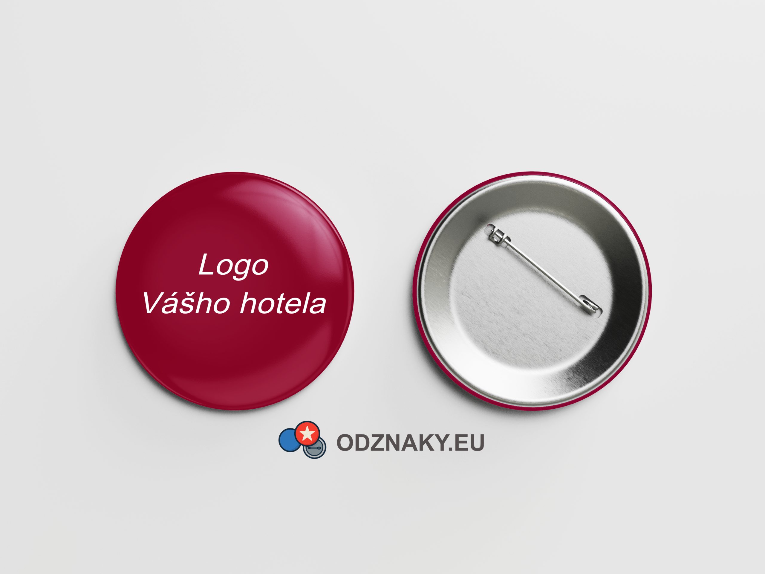 Odznaky s priemerom 25 mm – vhodné pre firmy s vlastným logom